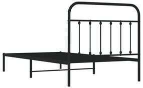 Estrutura de cama com cabeceira 107x203 cm metal preto