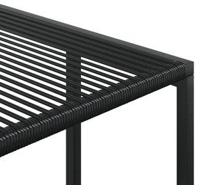 17 pcs conjunto de jantar p/ jardim vime PE preto
