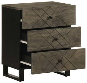 Mesa de cabeceira preto 50x33x62 cm madeira de mangueira maciça
