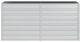 Canteiro elevado de jardim 160x40x77cm aço galvanizado prateado