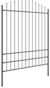 Cerca de Jardim com Topo Arqueado Cinza, 10,2x2 m, em Aço.