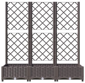 Vaso/floreira jardim c/ treliça 120x40x121,5 cm PP castanho