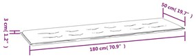 Almofadão p/ banco jardim 180x50x3 cm tecido oxford antracite