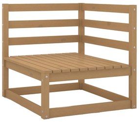 7 pcs conjunto lounge de jardim com almofadões pinho maciço