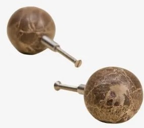 Pack De 2 Puxadores Em Pedra Natural E Aço Inoxidável Wilster Mármore Castanho Emperador - Sklum