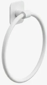 Toalheiro Adesivo De Parede Ø15 Cm Para Casa De Banho Em Aço Inoxidável Ondreli Branco - Sklum
