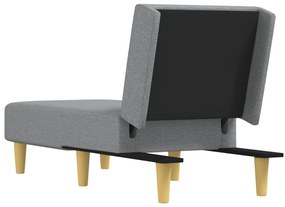 Chaise longue tecido cinzento-claro