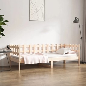 Sofá-cama 90x190 cm madeira de pinho maciça