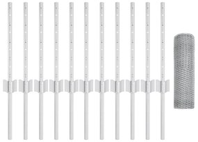 Postes de Cerca vidaXL 11 pcs U-Channel 40 cm Aço Galvanizado, Cerca H
