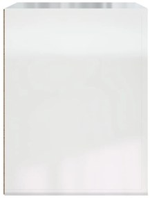 Mesa de cabeceira de parede 50x36x47 cm branco brilhante