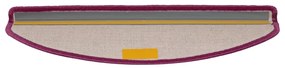Tapete/carpete para degraus 15 pcs 65x21x4 cm rosa