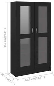 Vitrine Real - Preto - 150cm - Design Moderno