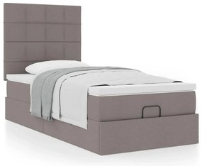 Cama otomana com colchão 100x200 cm tecido cinza