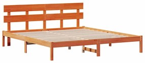 Estrado de Cama com Cabeceira Castanha de Cera 180x200 cm Madeira de P