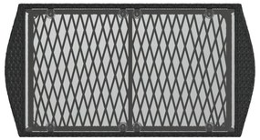 4 pcs conjunto de sofás para jardim c/ almofadões vime PE preto