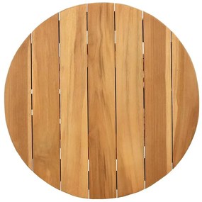 Mesa Lateral de Jardim Ø50x49,5 cm de Madeira Sólida de Teca