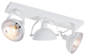 Candeeiro de teto industrial branco prata ajustável com 3 luzes - Magnax Industrial