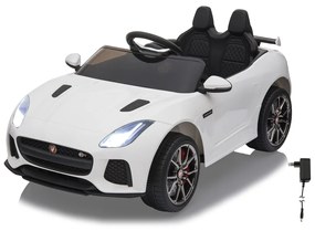 Carro elétrico infantil Bateria 12V Jaguar F-Type SVR Controlo remoto 2,4GHz Branca