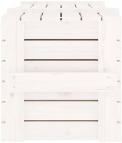 Caixa de arrumação 91x40,5x42 madeira de pinho maciça branco