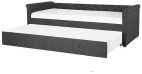 Cama dupla em tecido cinzento escuro 90 x 200 cm LIBOURNE Beliani