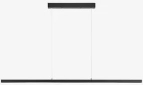 Lâmpada De Teto Suspensa Linear Led 120 Cm Com Luz Indireta Em Alumínio Danile Preto - Sklum