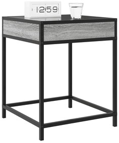 Mesa de cabeceira c/ LED Infinity 40x40x51 cm cinzento sonoma