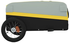 Reboque para bicicleta 30 kg ferro preto e amarelo