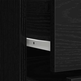 Guarda-roupa vidaXL Preto Carvalho 80x52x180 cm Madeira de engenharia