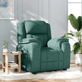 vidaXL Poltrona reclinável tecido verde-escuro