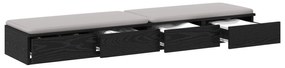 Gavetas pretas para cama VidaXL 140x36,5x16,5 cm em madeira de engenha