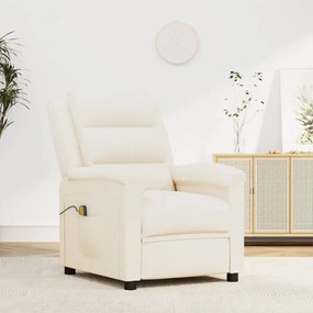 vidaXL Cadeira de massagens couro artificial cor creme