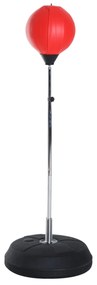 Saco de Boxe de Pé com Altura Ajustável – 126-144 cm – Vermelho e Pret