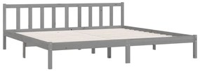 Estrutura de cama 200x200 cm pinho maciço cinzento