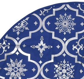 Saia de árvore de Natal luxuosa 90 cm com meia tecido azul