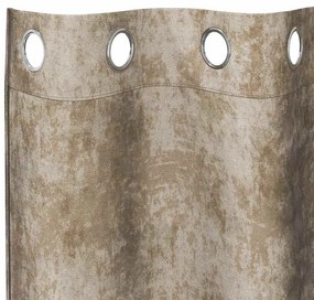 Cortinas de Veludo 2 pcs com Ilhoses Champagne 140x175 cm
