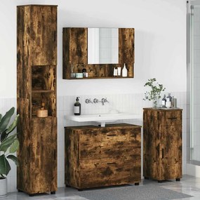 vidaXL Conjunto de Móveis para Banheiro 4 pcs Carvalho fumado