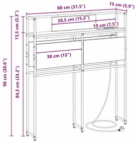 Cabeceira de armazenamento com cabeceira Sonoma cinzento 80 cm