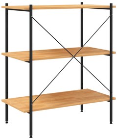 Unidade com 3 prateleiras 80x40x92 cm preto/cor de carvalho
