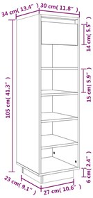 Sapateira Granja - Com 1 Gaveta e 5 Prateleiras - Cor Preto - 34x30x10