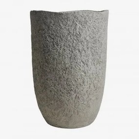 Vaso De Flores Exterior Em Cimento Nuria Cinza Claro & Ø35 Cm - ↑55 Cm - Sklum