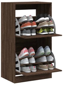 Sapateira 2 gavetas articuladas 60x42x108cm carvalho castanho