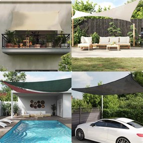 Para-sol estilo vela triangular 160 g/m² 4x5x6,8 m PEAD areia