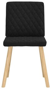 Cadeiras de jantar 6 pcs tecido preto