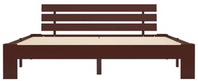 Estrutura de cama 160x200 cm pinho maciço castanho-escuro