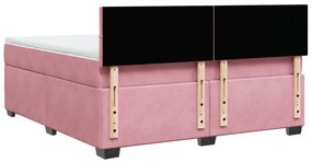 Cama com molas/colchão 180x200 cm veludo rosa