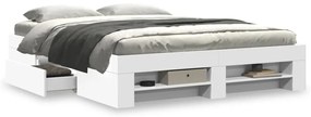 Estrutura de cama 150x200 cm derivados de madeira branco
