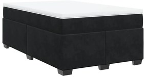 Cama boxspring com colchão 120x200 cm veludo preto