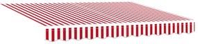 Toldo Retrátil Manual Vermelho e Branco 350x200 cm