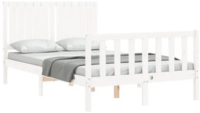 Cama sem colchão 120x200 cm madeira de pinho maciça branco