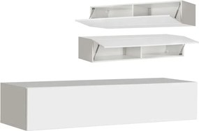 Armário de Parede Castêlo – 160x30 cm – Branco e Preto com Porta Alto